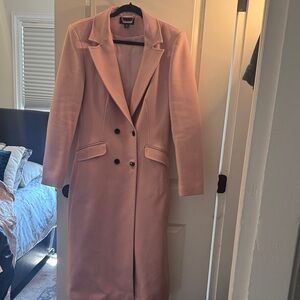 Karen Millen Elegant Pink Double-Breasted Women's Coat